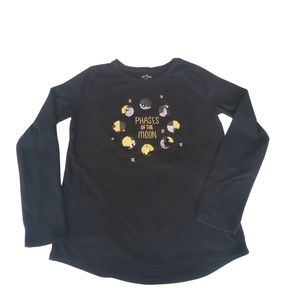 Long Sleeve Black Girls Tee Shirt